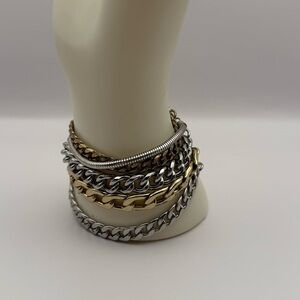 Jenny Byrd Gold and Silver Tone Austin Cuff Chain Mix